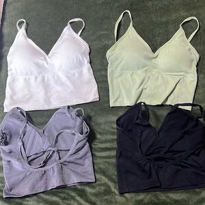 Set of 4 cropped push up tops